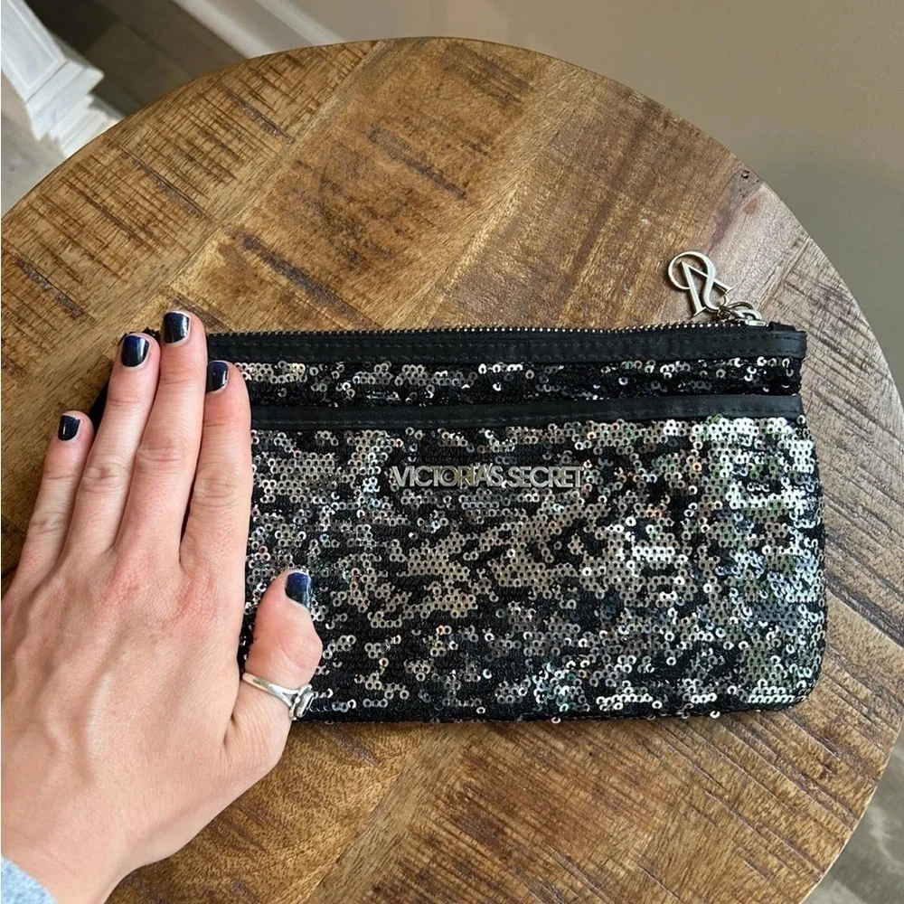 Victorias Secret sequin wristlet wallet pouch hand bag
